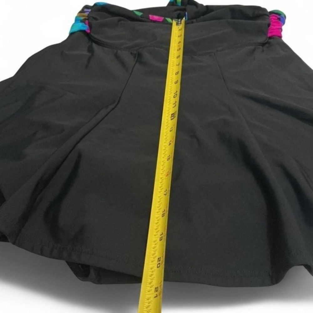 Roaman's‎ Swim dress Women 14W Black Floral Sash Excellent Attached Brief Skort - Picture 5 of 8